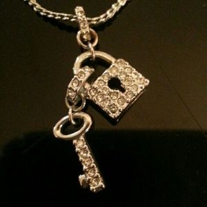 Swarovski lock and key necklace